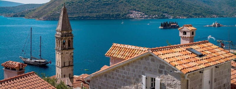 Bokokotor Bay, Blue Cave and panorama of Mamula - Gulf of Tivat and Herceg Novi Views: Coastline From the Right Angle
