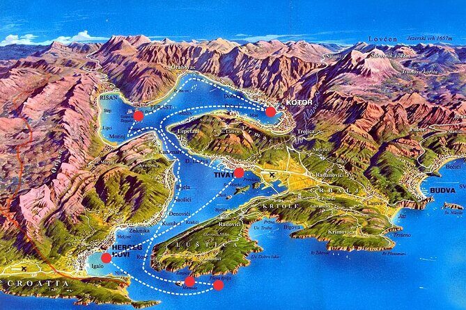 From Tivat/Kotor: Whole Boka Bay Guided Cruise, Comfortable Ship - Herceg Novi: fortresses, mimosas, and a guided old town walk