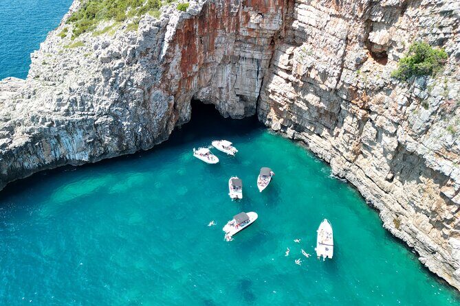 Group Guided Tour: Blue Cave Speedboat Tour in the Bay of Kotor - The Luštica Peninsula and the Blue Cave Swim Window