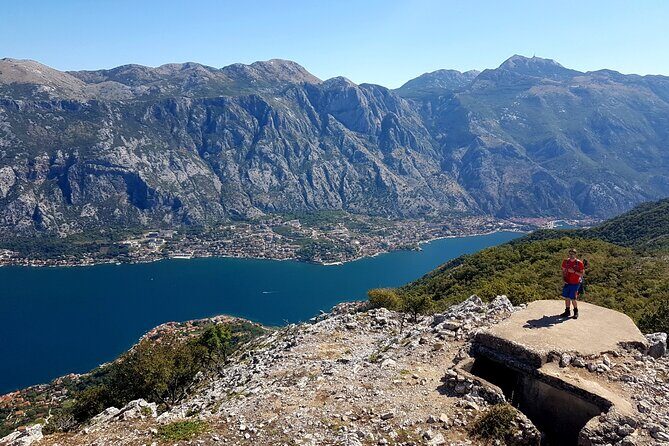 Mountain Biking on Vrmac peninsula - Panoramic view on Kotor bay - Trojica start point and the fort-to-fort riding rhythm